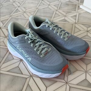Hoka Blue and White Athletic Sneakers